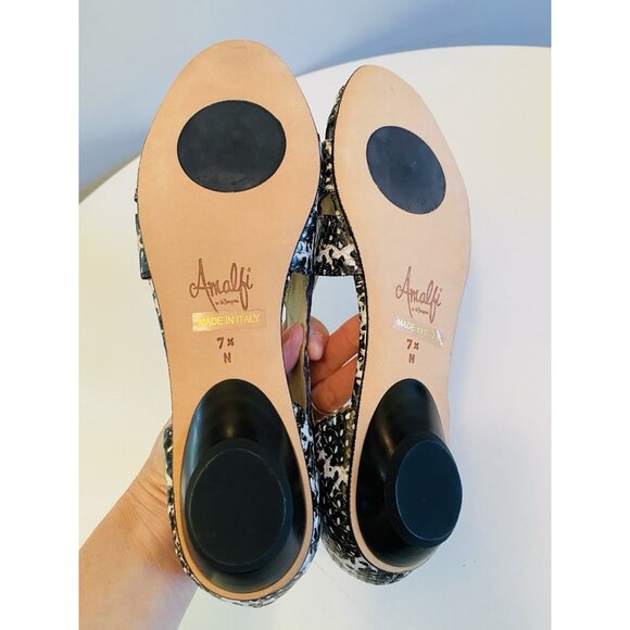 NIB Amalfi by Rangoni Womens Size 7.5 Iside White/Black Slip On Flats Italy - Picture 9 of 11